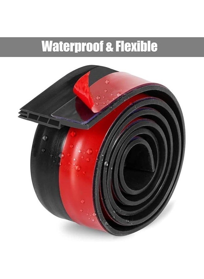 شريط عازل تحت الباب لمانع تسرب الهواء صوتي مطاطي أسفل مع عرض أقوى للأبواب الداخلية والخارجية لحماية ضد المسودات والغبار والضوضاء والحيوانات (1 متر، لون أسود) - Image 2